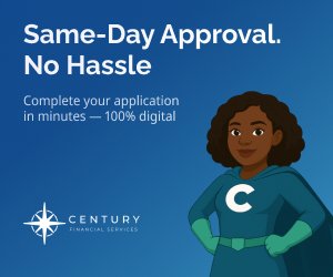 Century Financial Services — same-day loan approval, 100% online